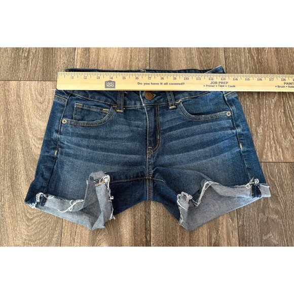 AMERICAN EAGLE WOMENS STRETCH JEAN DENIM BLUE SHORTS SIZE 4 - Picture 2 of 7